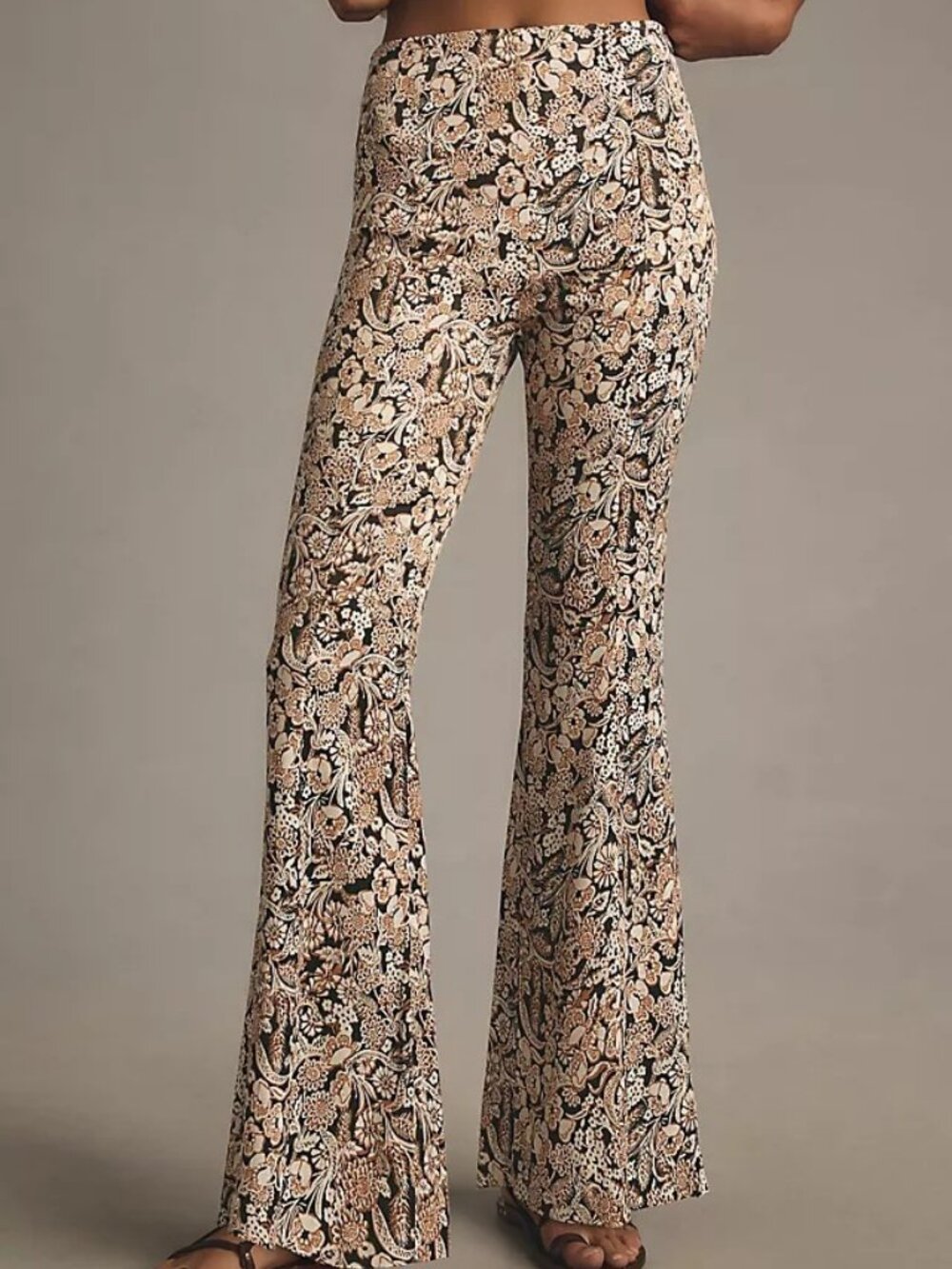 Anthropologie Satin Flared Pants.